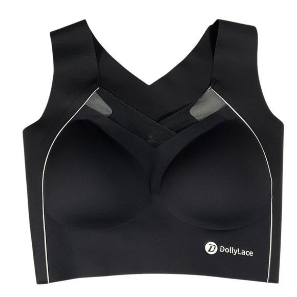 Dollylace Push-Up Full Cup Bra Without Wire, Elastic Shoulder Straps black Small - Picture 1 of 4